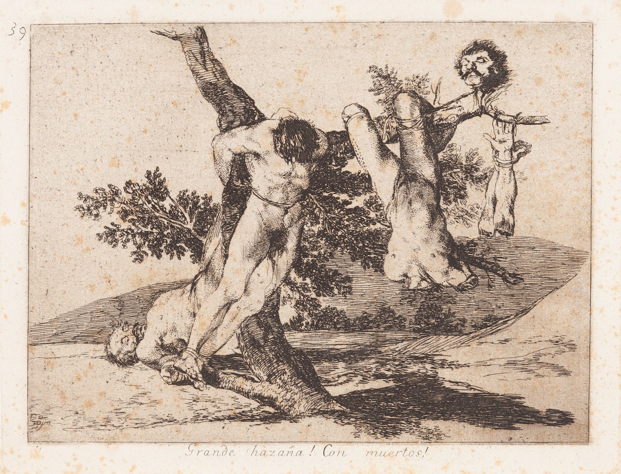 Grande hazana! Con muertos from "Los Desastres de La Guerra" cycle by Francisco José de Goya