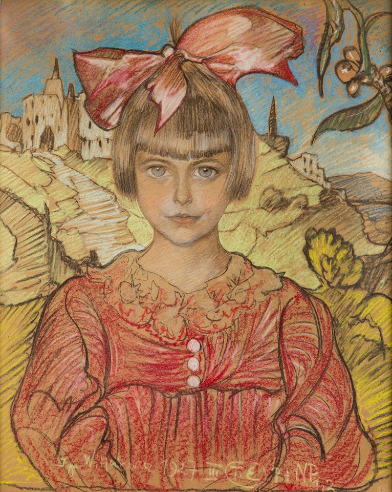 Portrait of girl in the landscape by Stanislaw Ignacy Witkiewicz