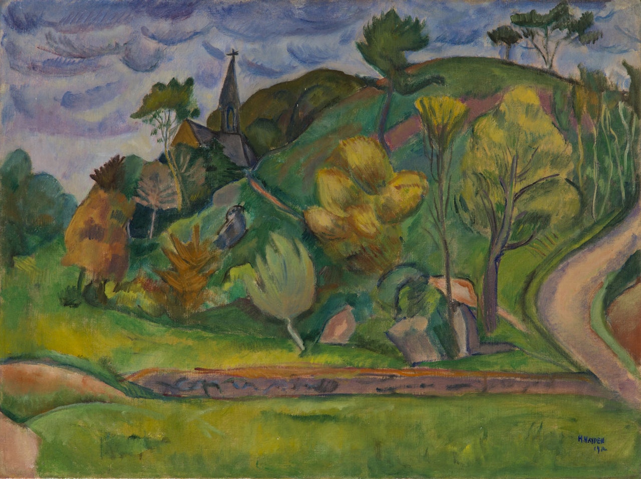 Landscape with chapel by Henri Hayden