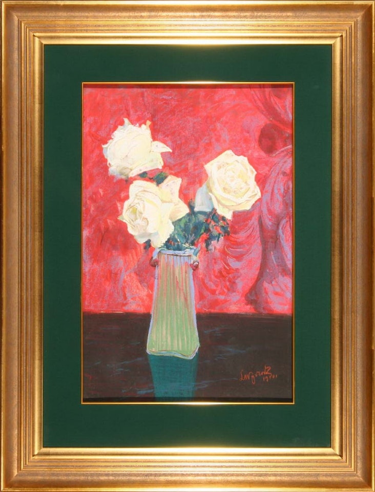 Roses in a vase by Leon Wyczolkowski