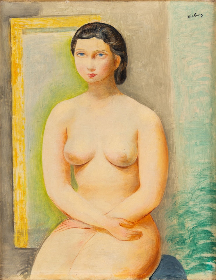 "Sitting female nude" ("Nu assis") by Moïse Kisling