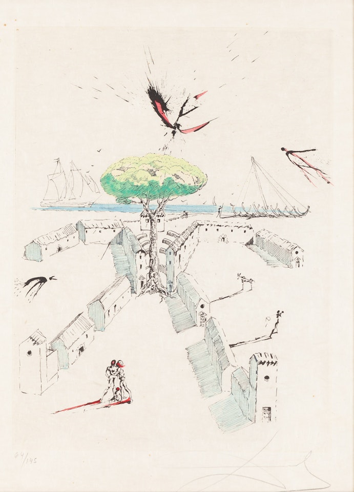 Les neuf portes de ton corps from the Guillaume Apollinaire"s "Poemes Secrets" cycle by Salvador Dali