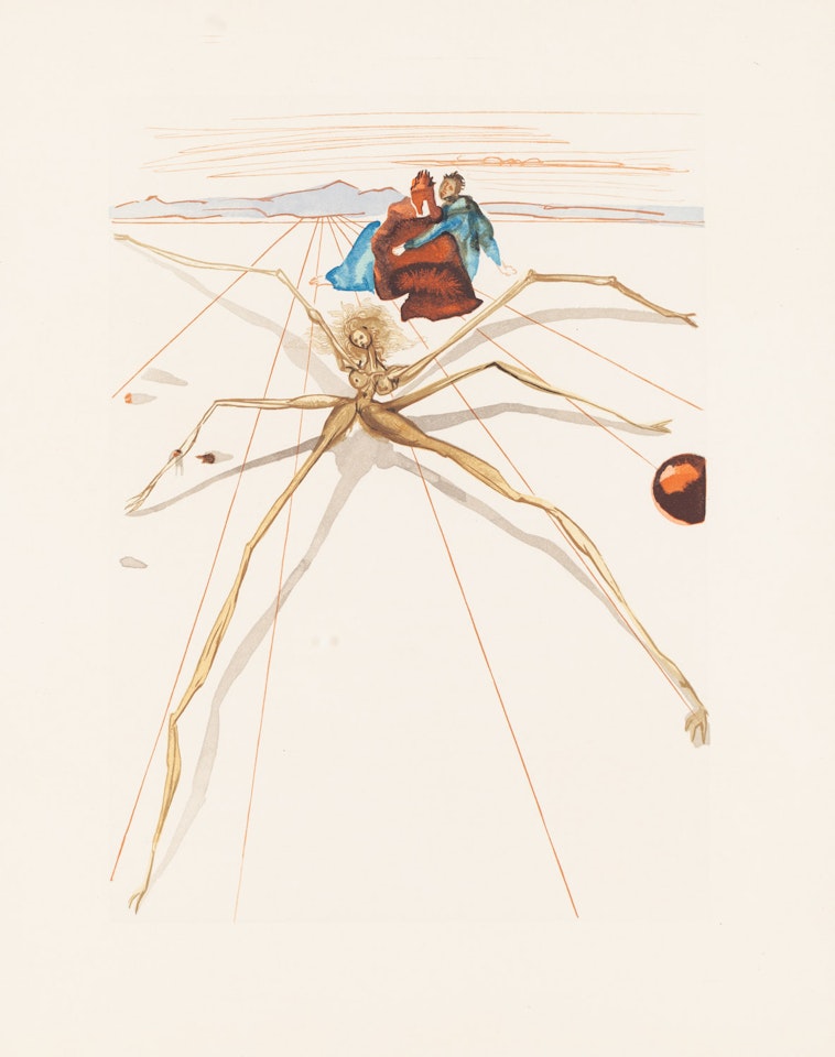 Purgatory, Canto XVII ("Leaving the Terrace of Anger"), from the "Divine Comedy" cycle by Salvador Dali
