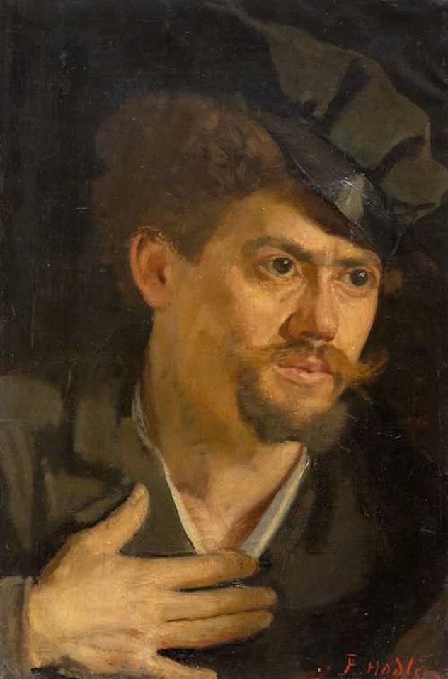 Left fragment of "Eine Gewissensfrage" by Ferdinand Hodler