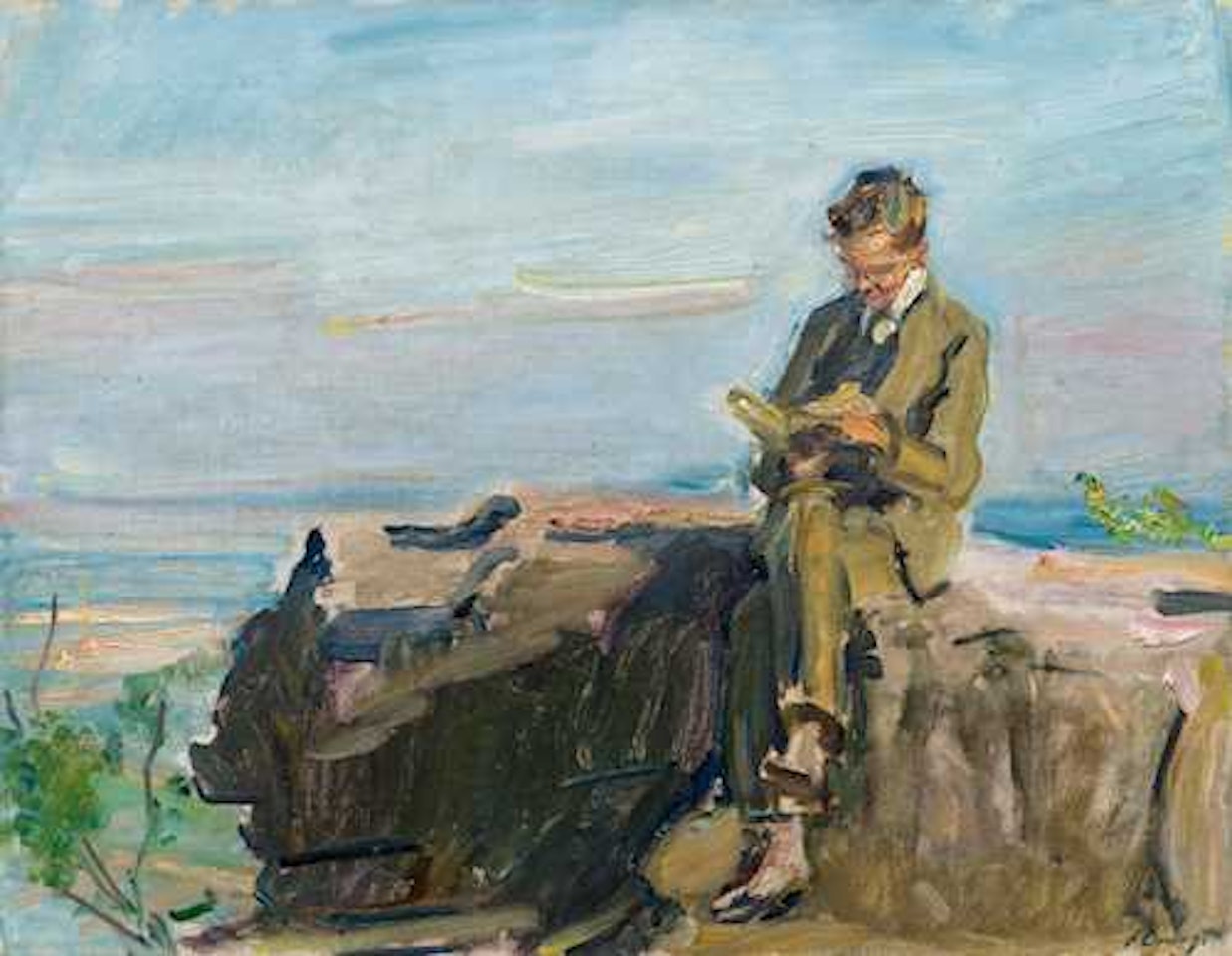 Teacher Pullmann on the rock of Neukastel by Max Slevogt