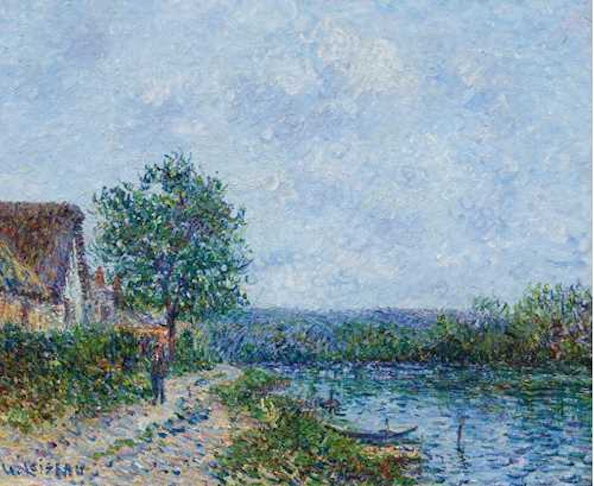 Bord de la rivière, la Seine à Portejoie by Gustave Loiseau