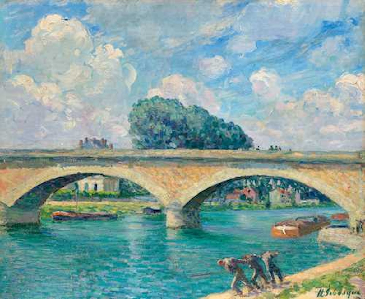 Trimardeurs au bord de la Marne à Pomponne by Henri Lebasque
