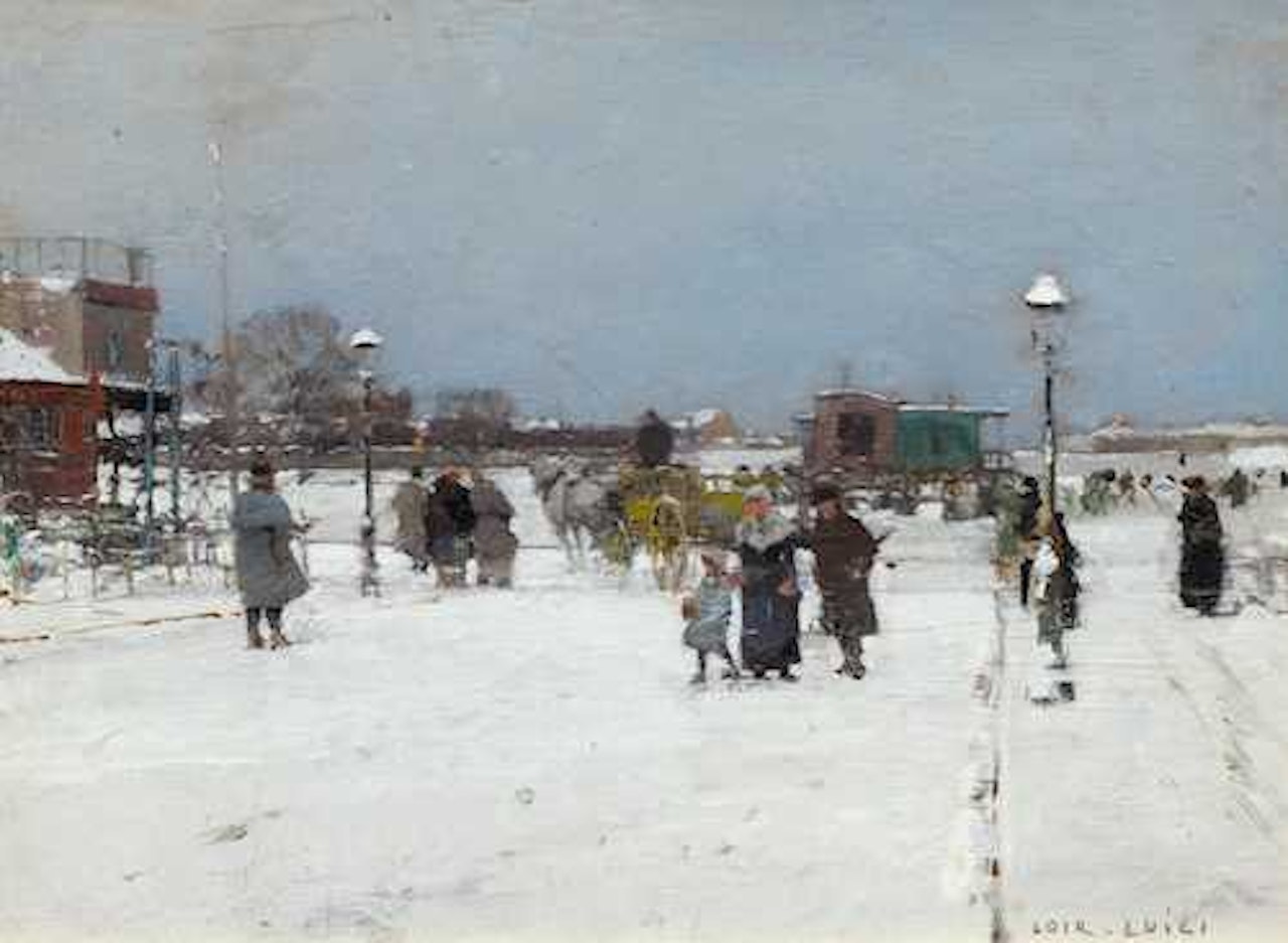 Porte de Paris sous la neige. by Luigi Loir