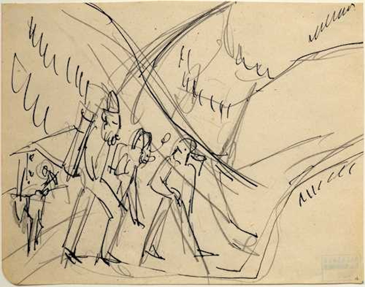 Farmers on the mountain by Ernst Ludwig Kirchner