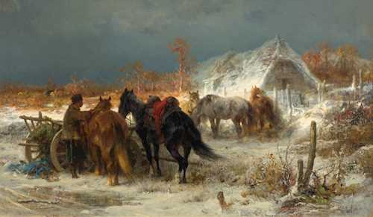 Wallachian horses. by Adolf Schreyer