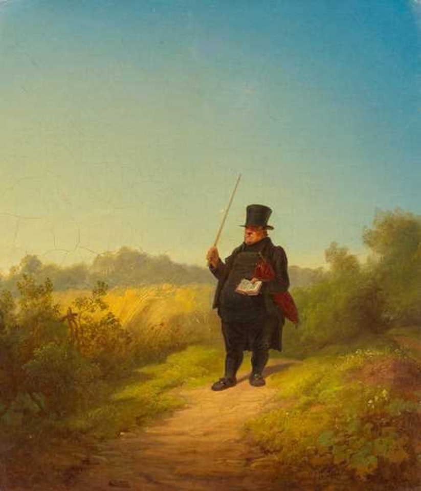 Memorierender Landpfarrer (A country parson memorising) by Carl Spitzweg