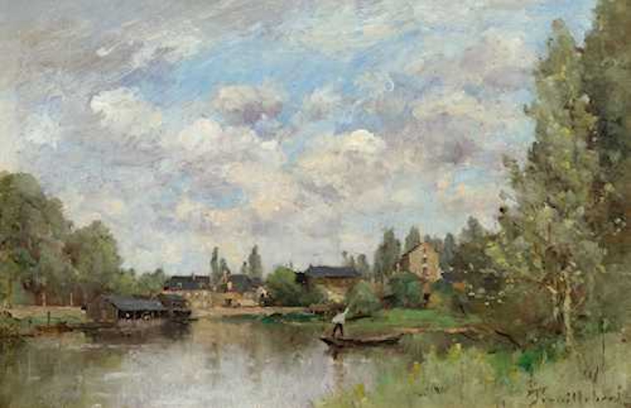 Le rameur dans sa barque by Paul Désiré Trouillebert