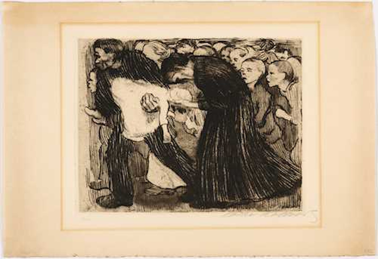 Überfahren. Vor September 1910. by Kathe Kollwitz