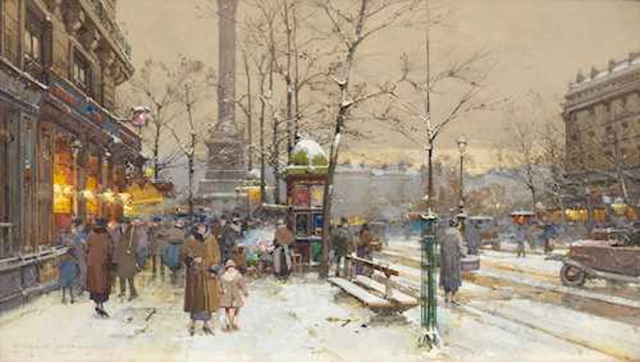 Place de la Bastille by Eugene Galien-Laloue