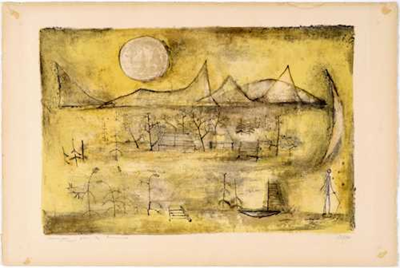 Montagnes et soleil by Zao Wou-Ki