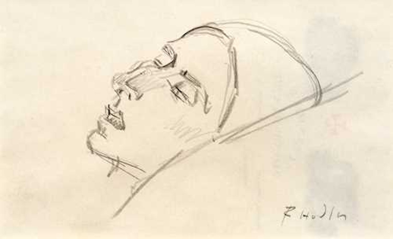 Head study of the sick Valentine Godé-Darel by Ferdinand Hodler