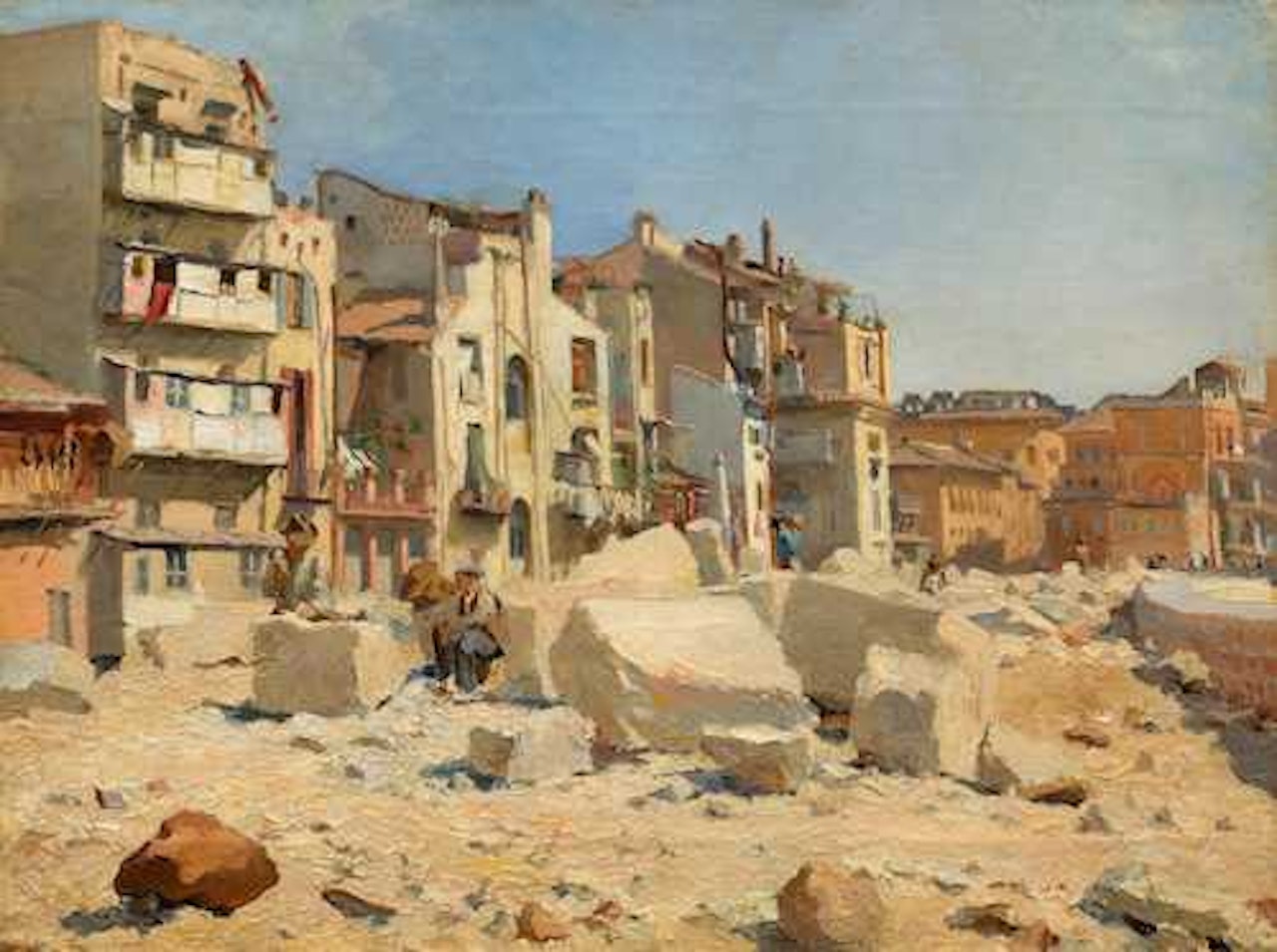 Stone cutters on the Ripa Grande by Giovanni Giacometti