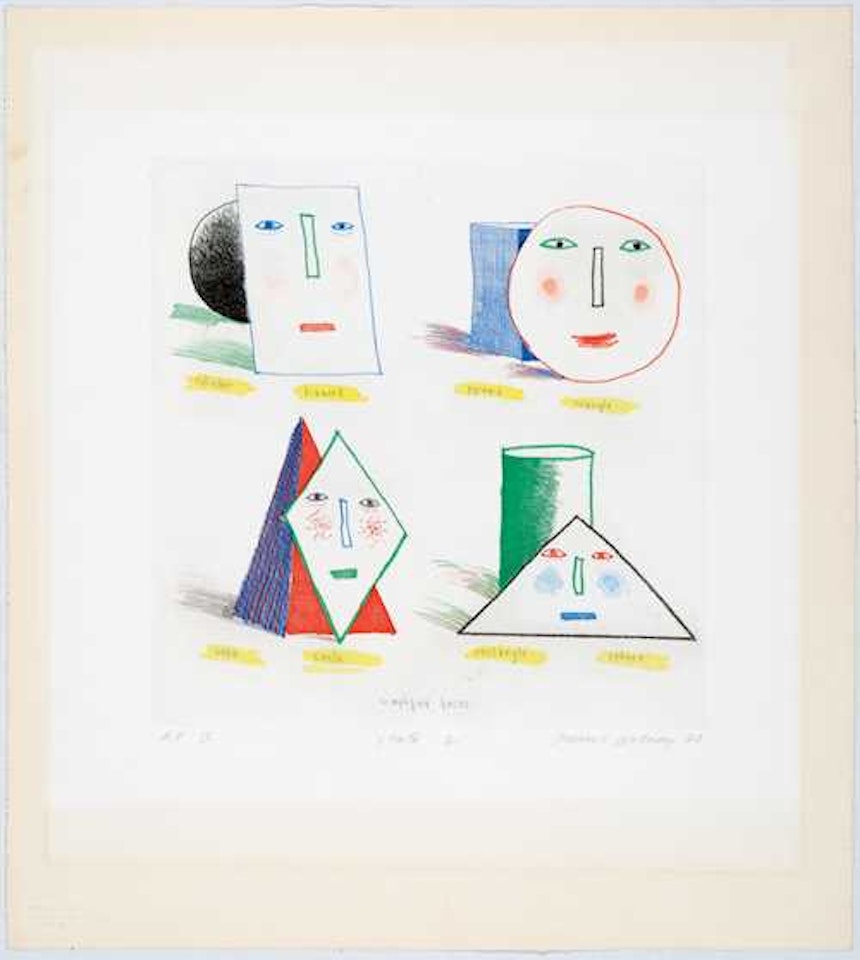 Simplified faces state II by David Hockney