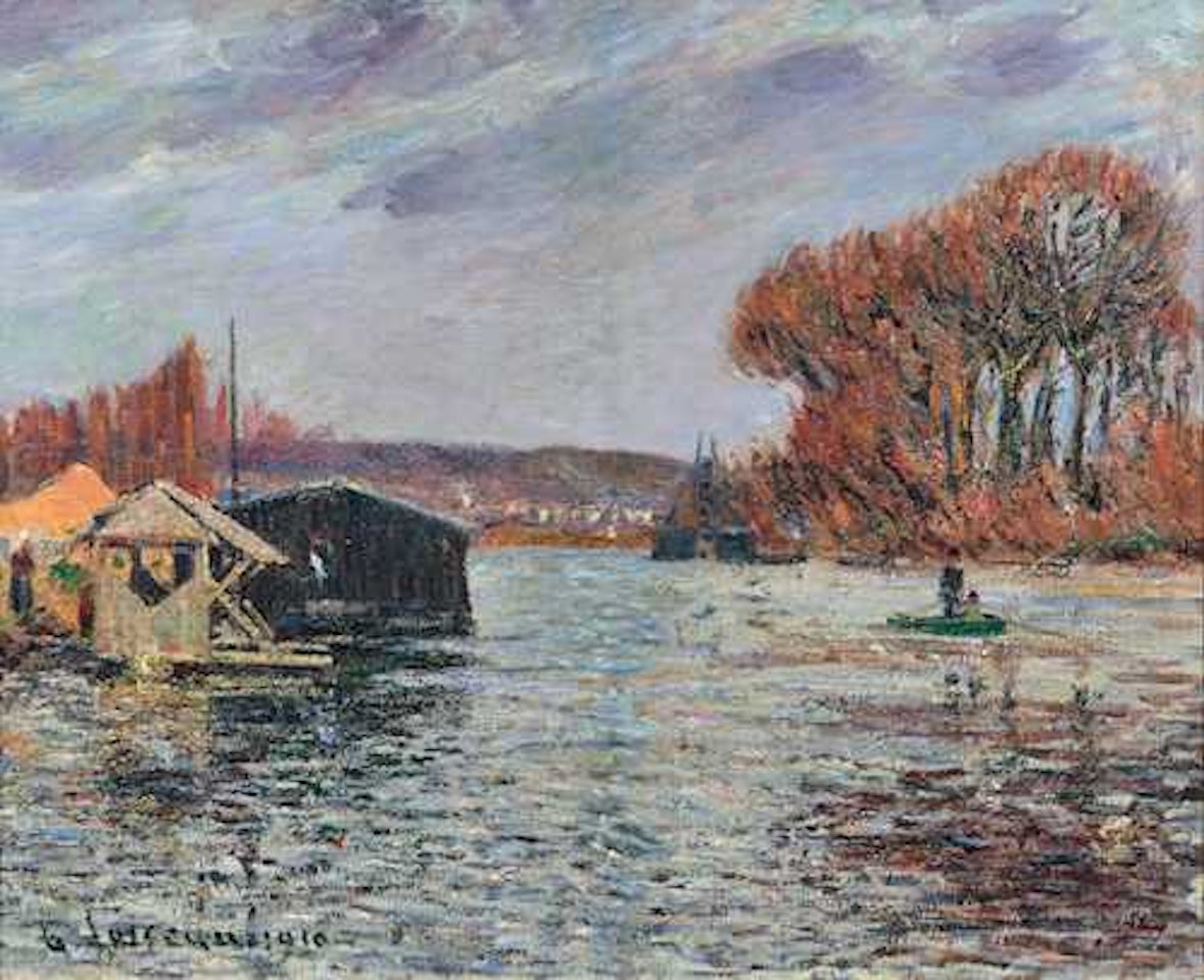 Le bateau lavoir sur la Seine by Gustave Loiseau