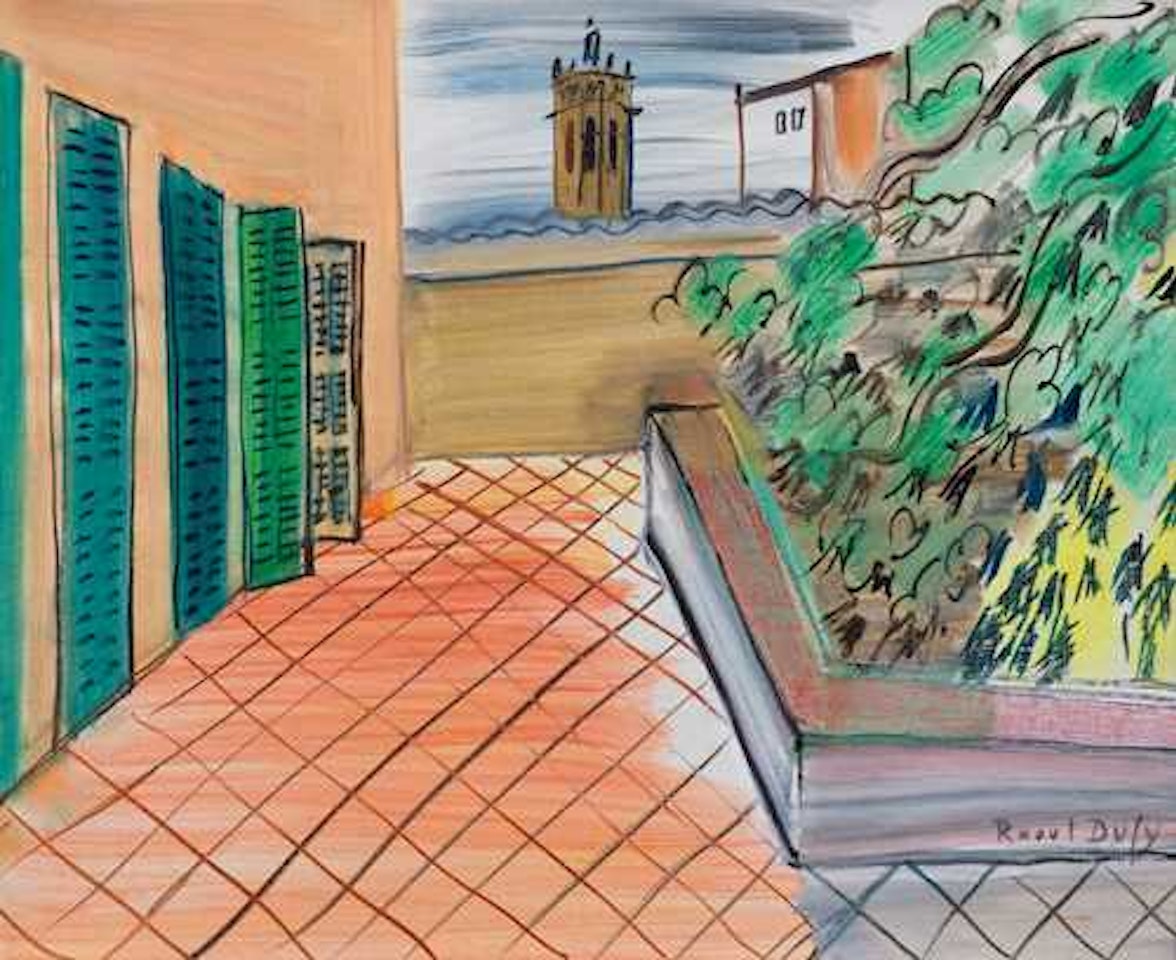 La Terrasse à Caldas de Montbuy, Espagne by Raoul Dufy