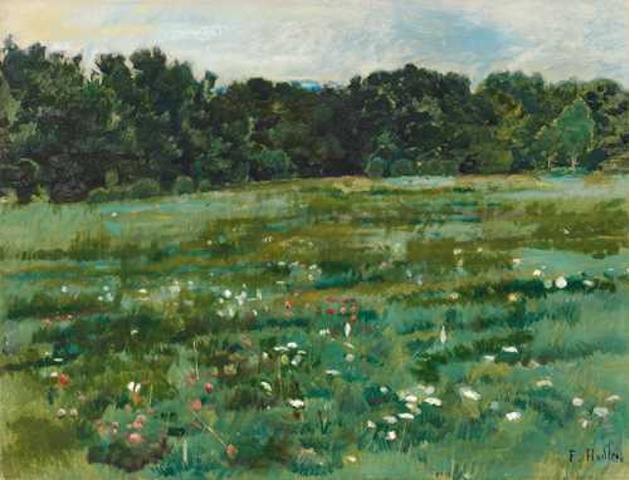 Landscape with a meadow and the edge of a forest by Ferdinand Hodler