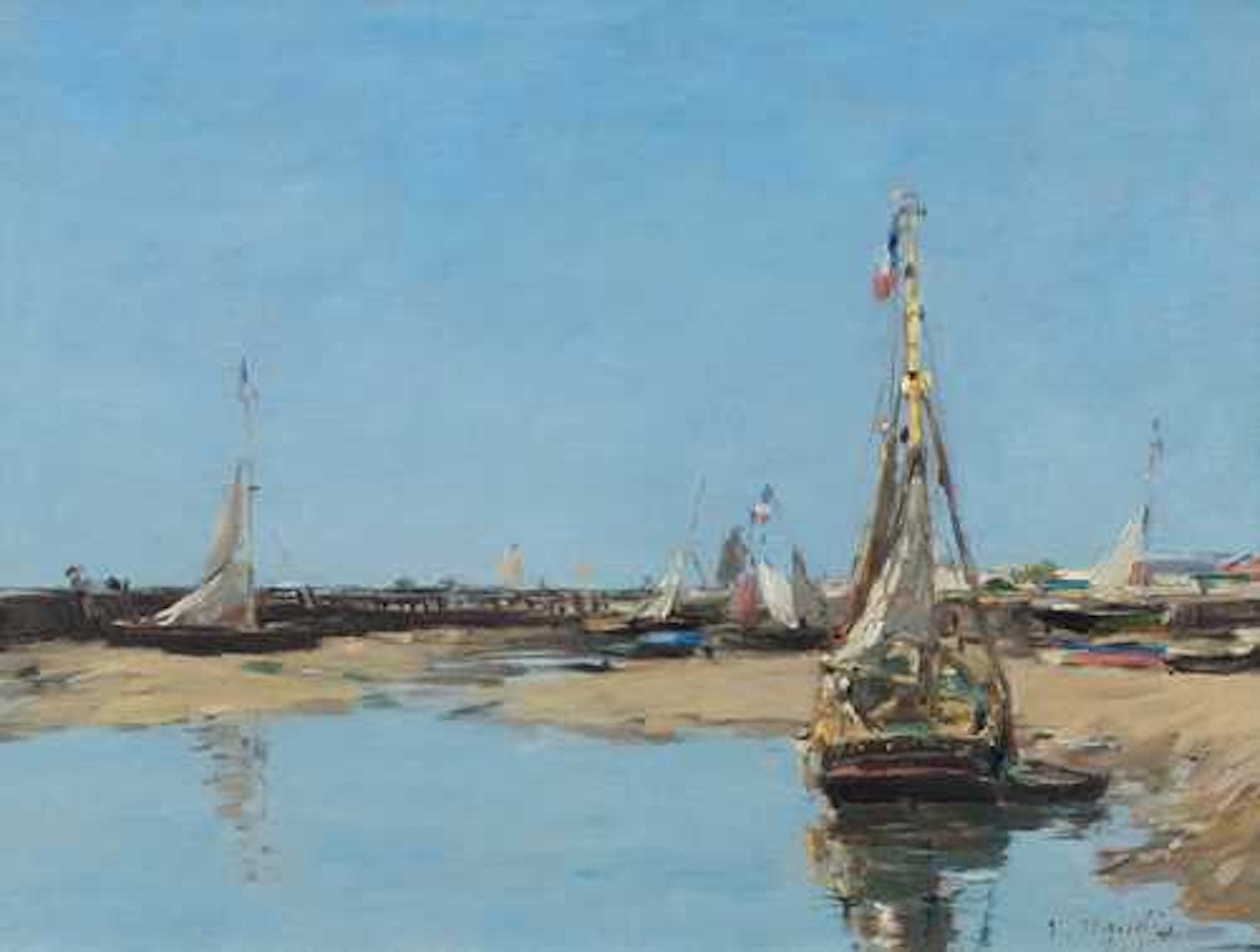 Trouville, les jetées marée basse by Eugène Boudin