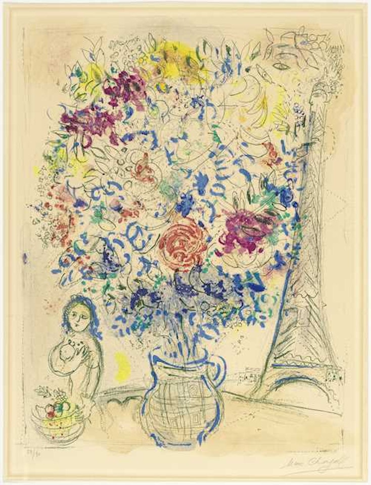 Bouquet à la Tour Eiffel by Marc Chagall