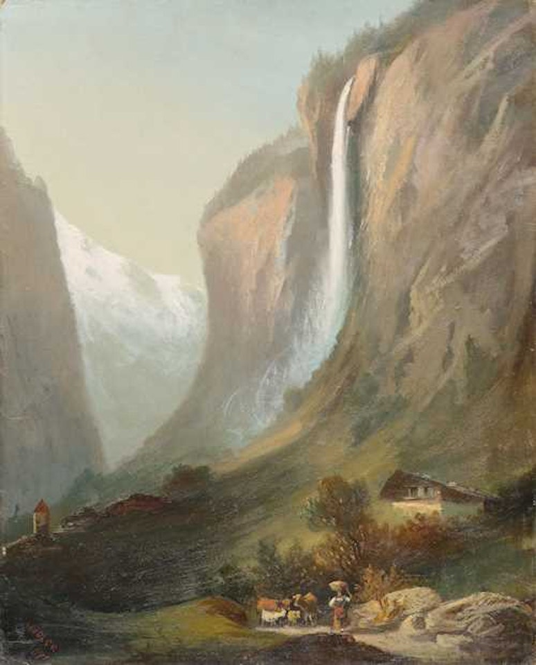 Der Staubbachfall. (Staubbach falls) by Ferdinand Hodler