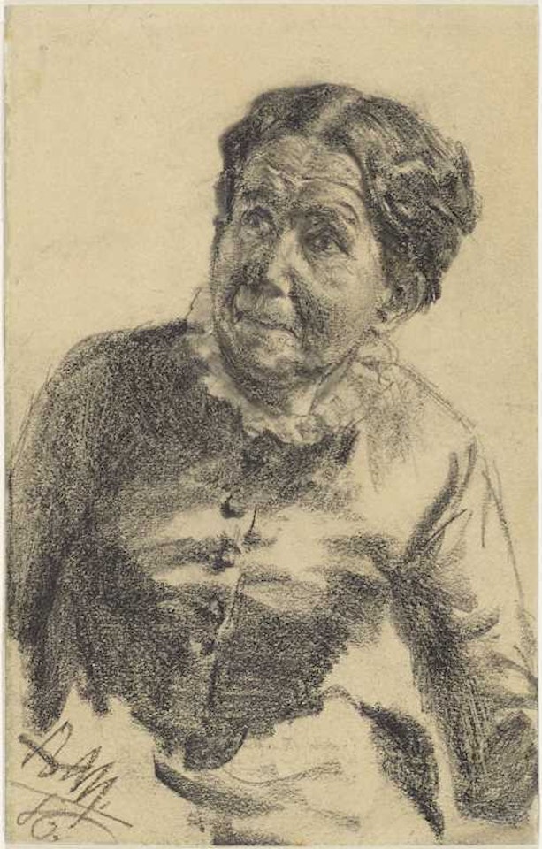 Portrait of a lady, turned slightly to the left by Adolph Menzel