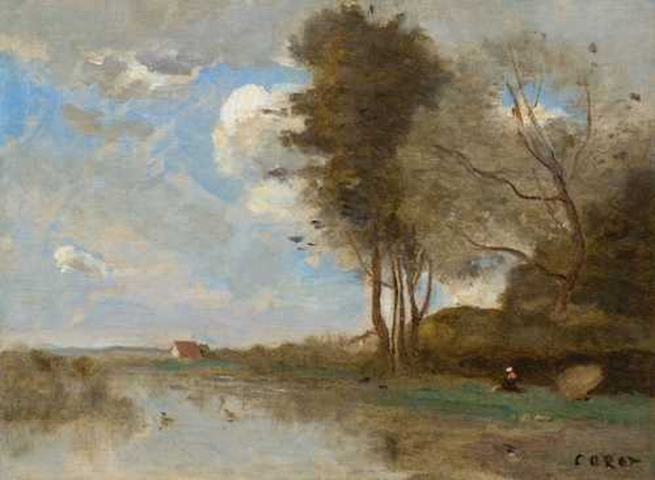 Les canards by Jean Baptiste Camille Corot