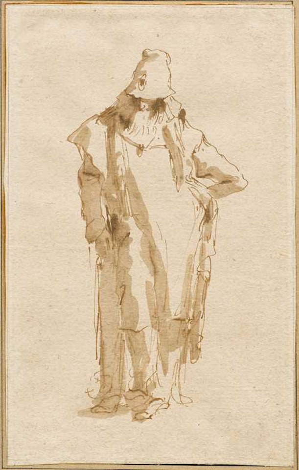 Study of a standing bearded man in Oriental costume by Giovanni Battista Tiepolo