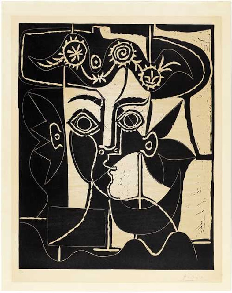 Grande tête de Jacqueline au chapeau by Pablo Picasso