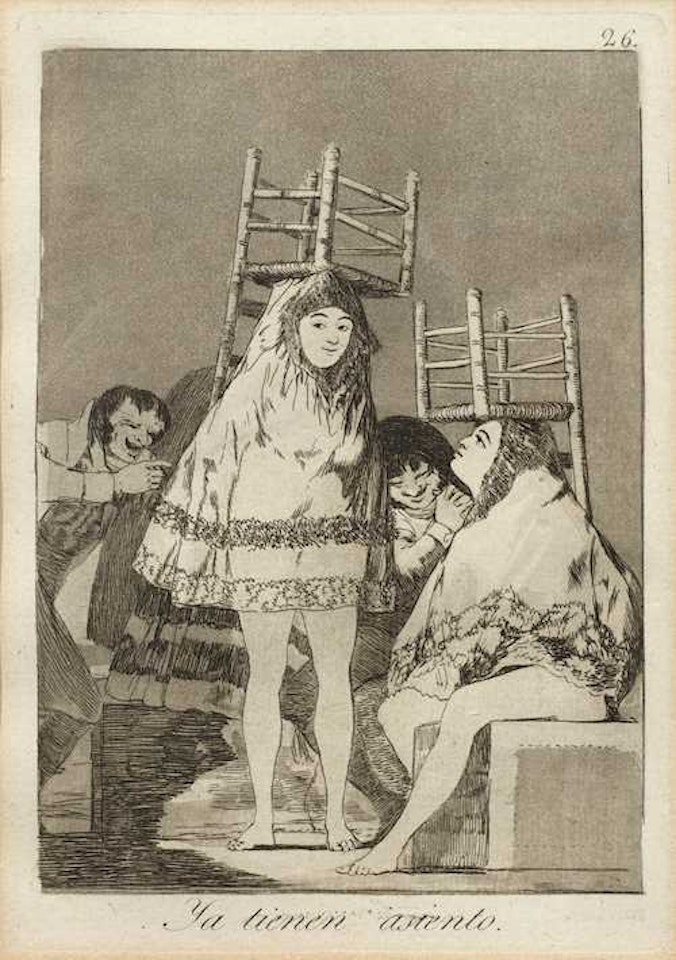 Ya tienen asiento; Sheet 26 of the series: Los Caprichos. by Francisco José de Goya