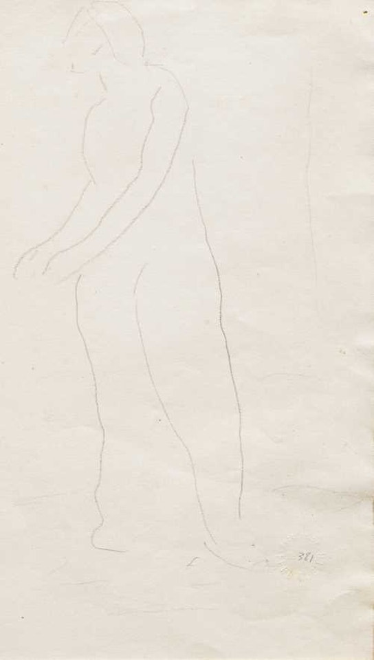 Female figure study, probably for "Blick in die Unendlichkeit" by Ferdinand Hodler