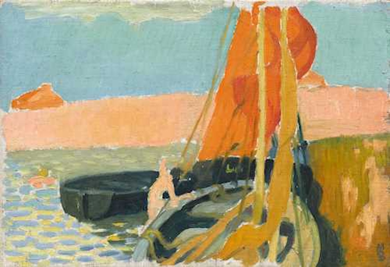 La Barque d"Urien; Verso: Motif d"effroi, Fragment de L"Intruse by Maurice Denis