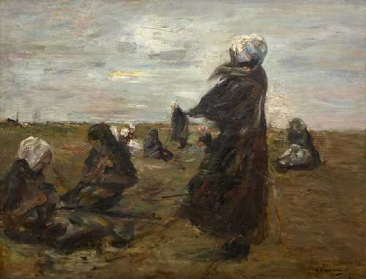 Study to Netzflickerinnen by Max Liebermann