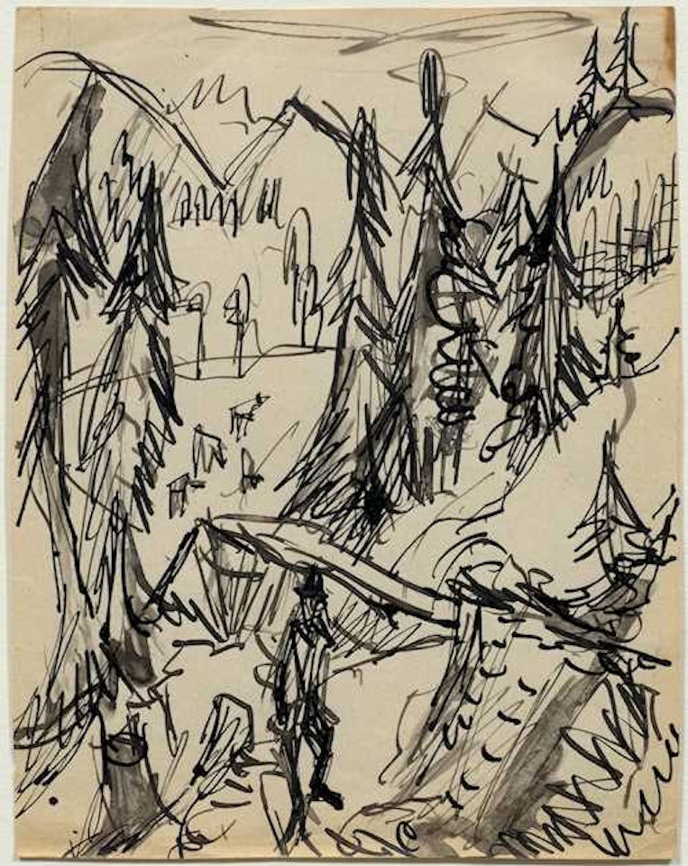 Farmer in the mountain forest by Ernst Ludwig Kirchner
