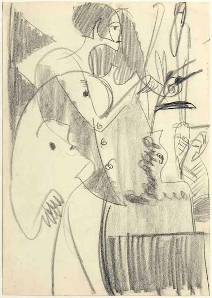 Violinspielerin und Zuhörer (Violonist and listeners) by Ernst Ludwig Kirchner