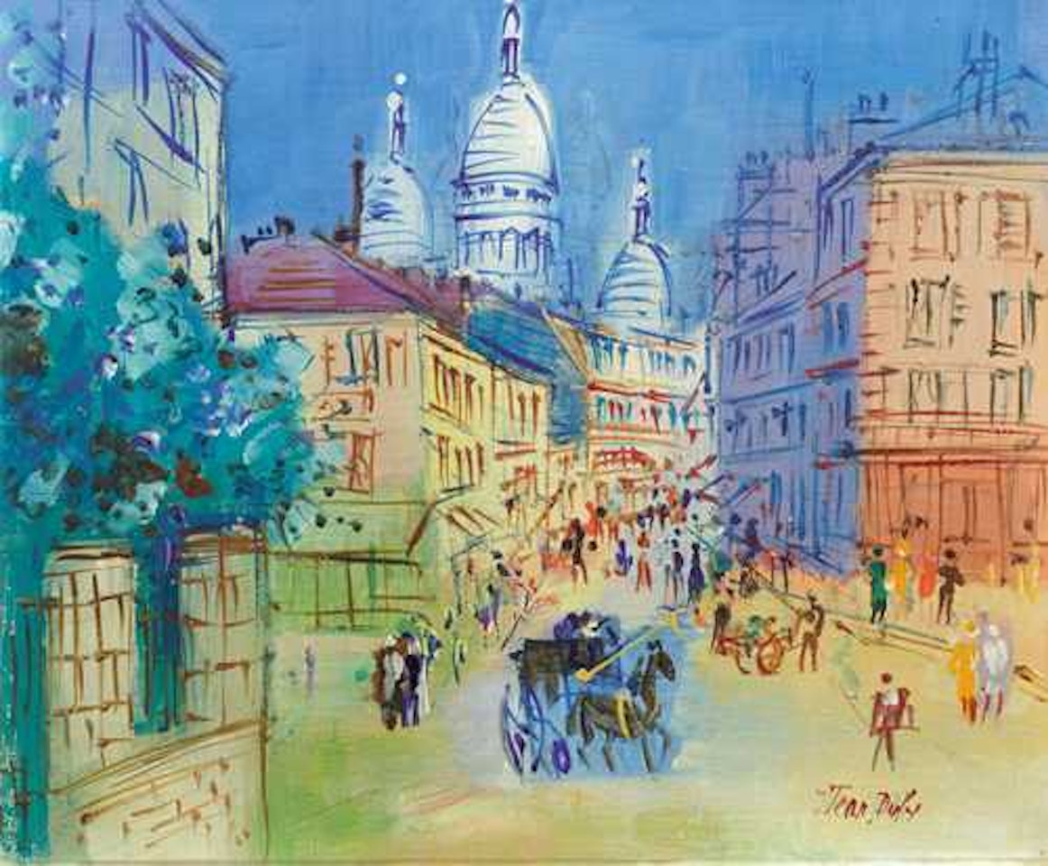 Montmartre, rue Norvins. by Jean Dufy