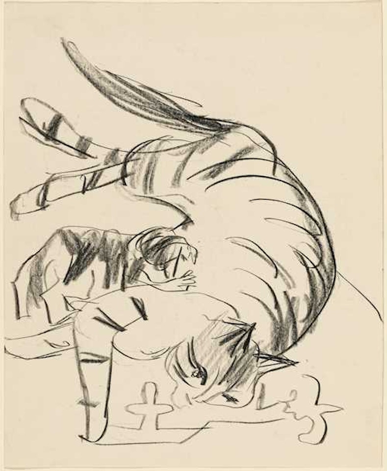 Katzenmutter und Junges I by Ernst Ludwig Kirchner