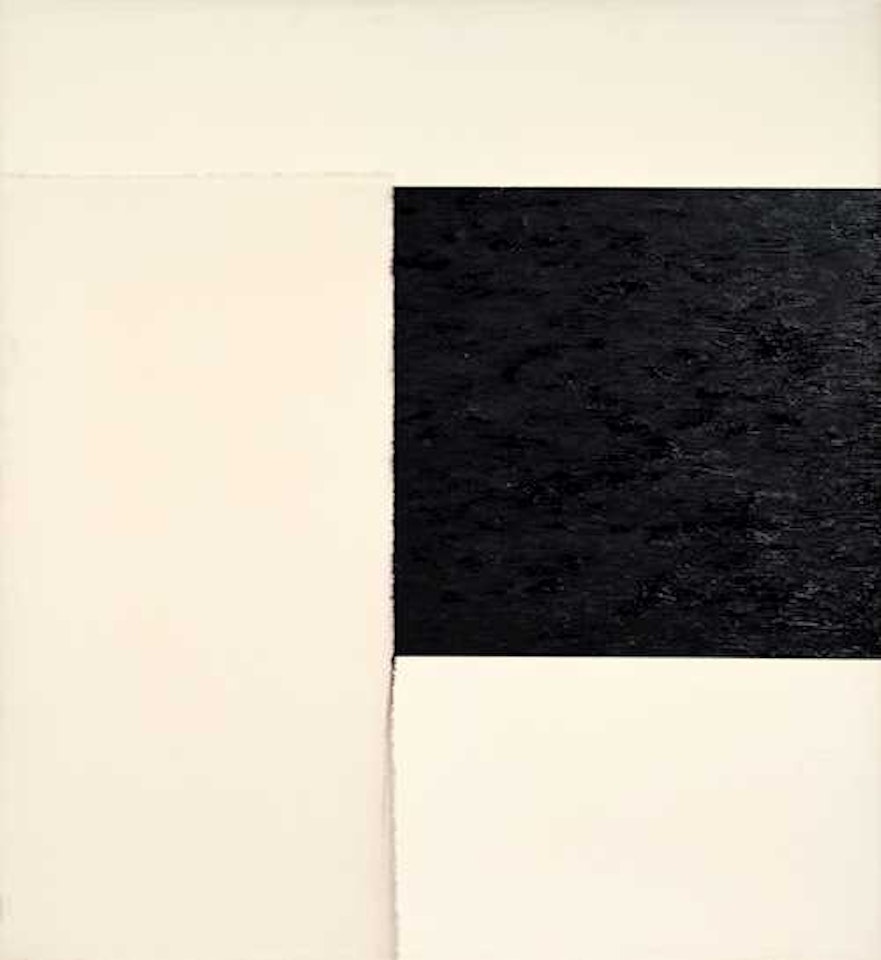 Exposed Painting. Paynes Grey / Charcoal on White by Callum Innes