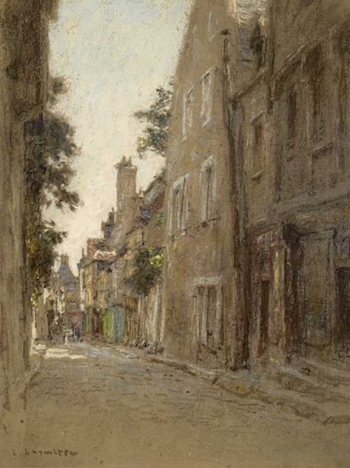 A street in Bourges by Léon Augustin Lhermitte