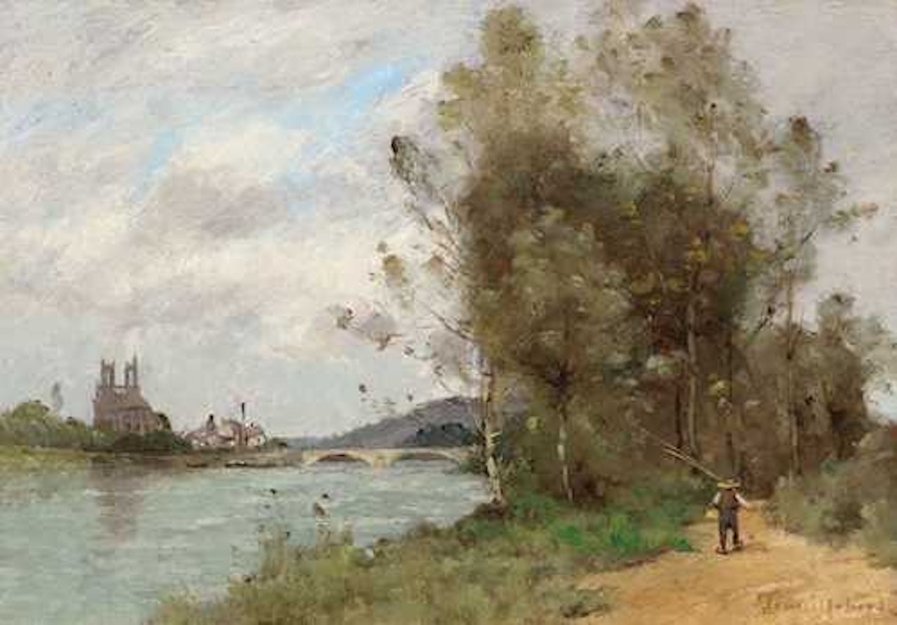 La Seine à Mantes-la-Jolie. by Paul Désiré Trouillebert
