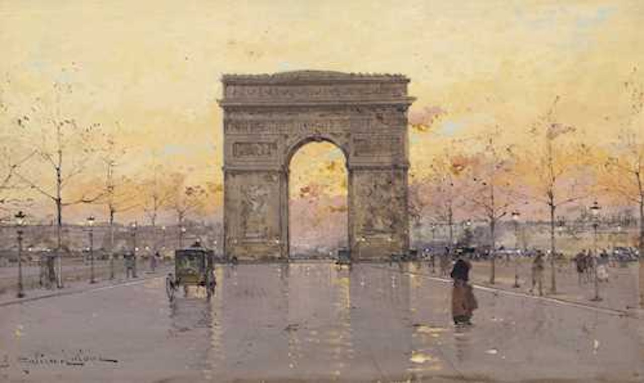 Arc de Triomphe. by Eugene Galien-Laloue