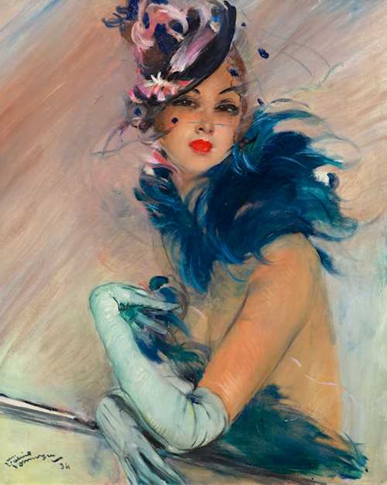 Le Boa Bleu by Jean Gabriel Domergue