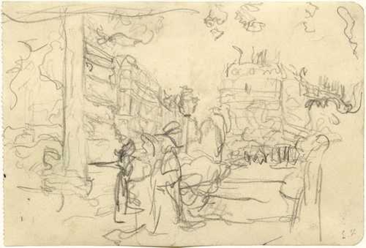 Etude pour la place Saint Augustin by Édouard Vuillard