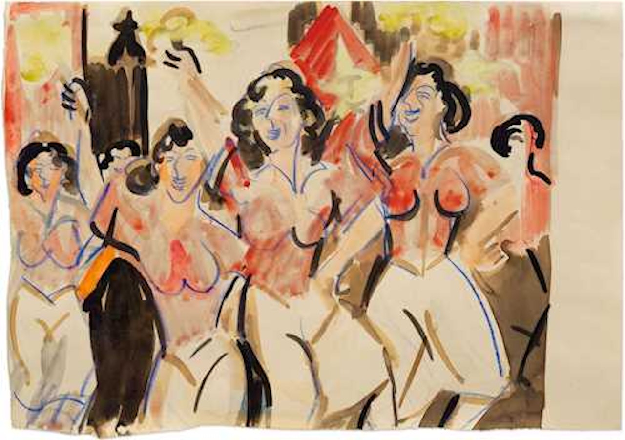 Mary Wigman-Tanzgruppe by Ernst Ludwig Kirchner