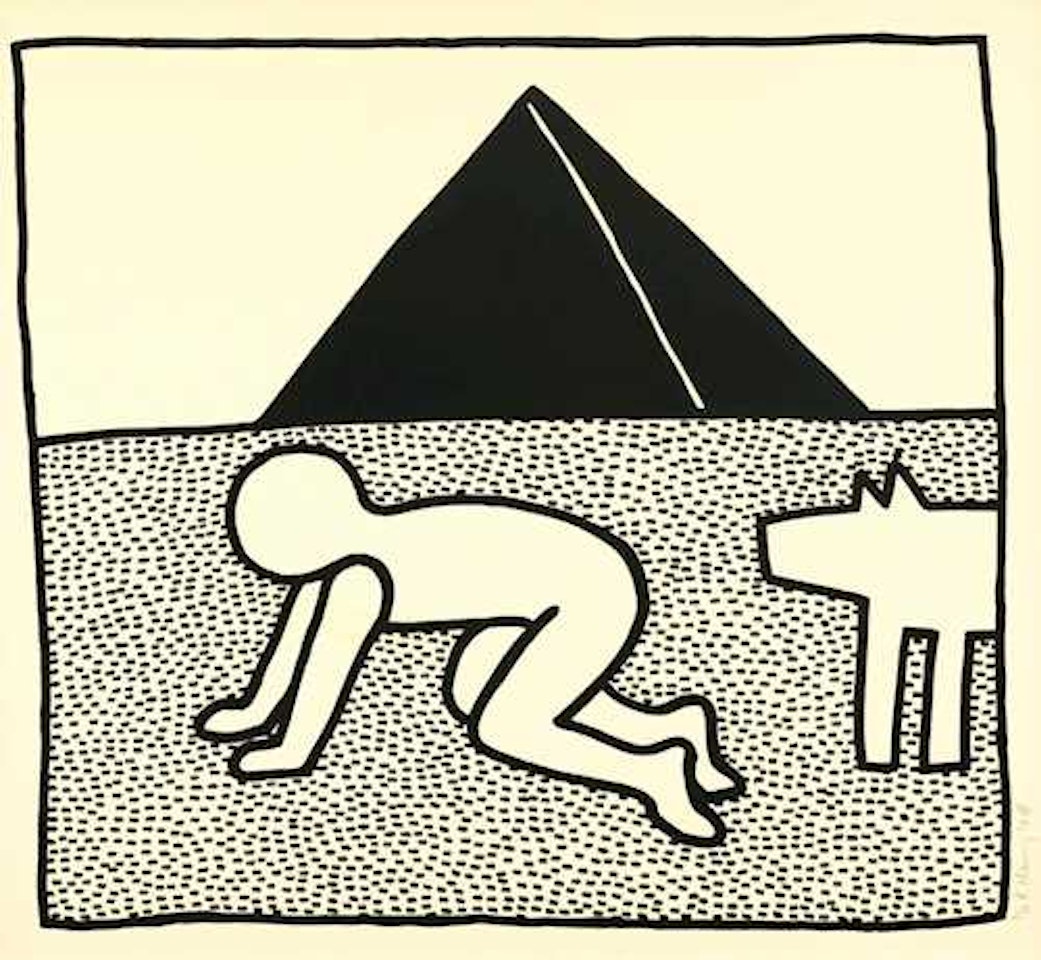 The blue print drawing #17 by Keith Haring
