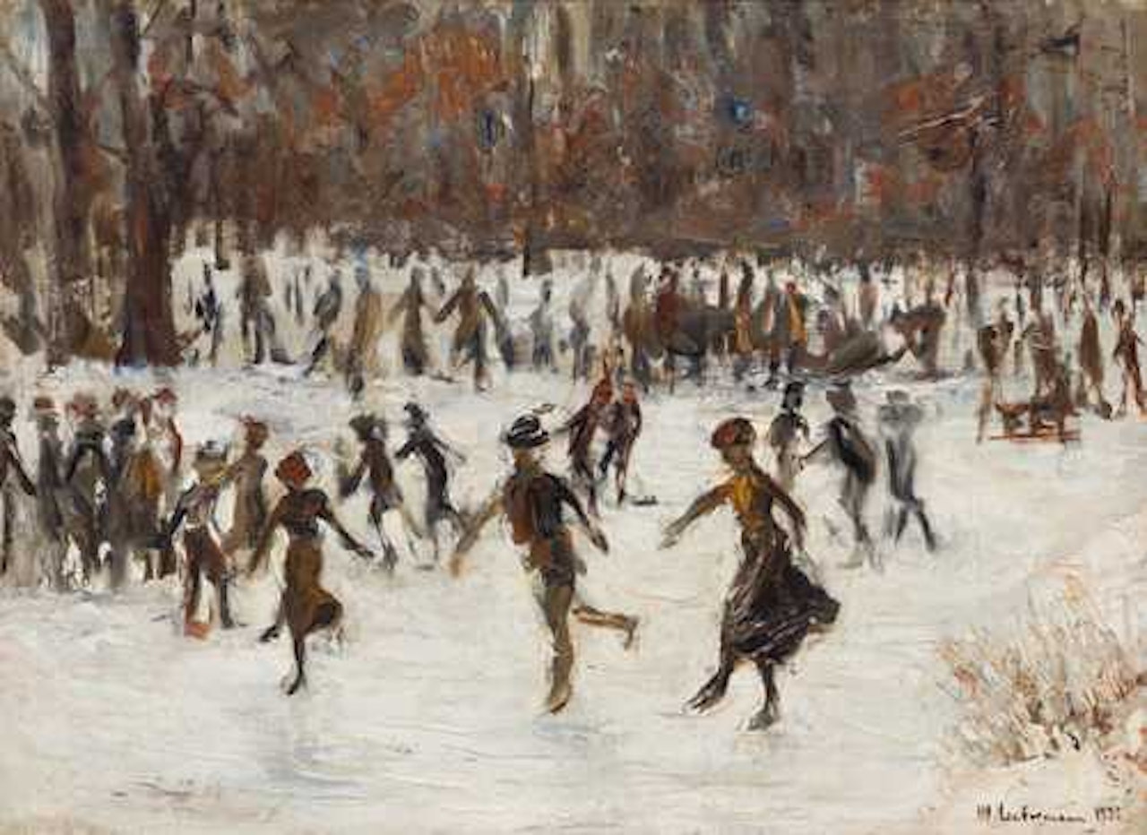 Schlittschuhläufer im Tiergarten by Max Liebermann