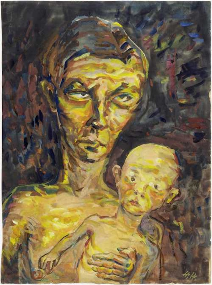 Eule, Mutter und Kind by Hannah Höch